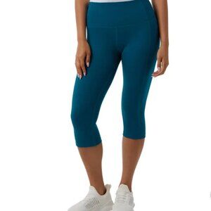 32 Degrees Women's Plus Size 3X Blue Stretch Cropped Capri Leggings NWT
